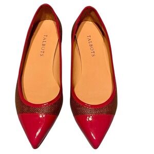 Talbots Raffia Pink Taupe Pointed Toe Ballet Flats